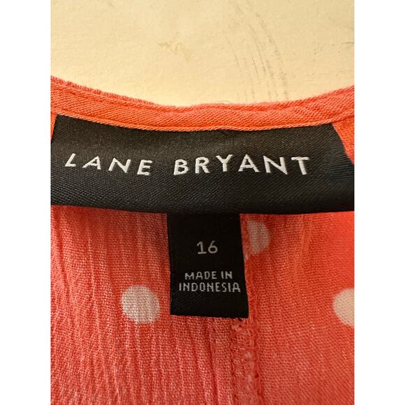 Lane Bryant Women’s Plus Size 16 V-Neck Ruched Sleeve Blouse Top Orange - Picture 7 of 7